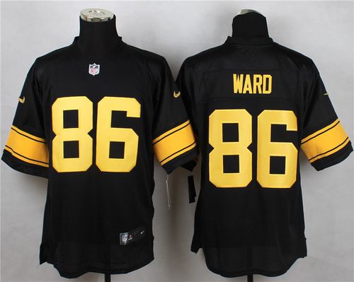 Nike Steelers #86 Hines Ward Black(Gold No.) Men's Stitched NFL Elite Jersey - Click Image to Close